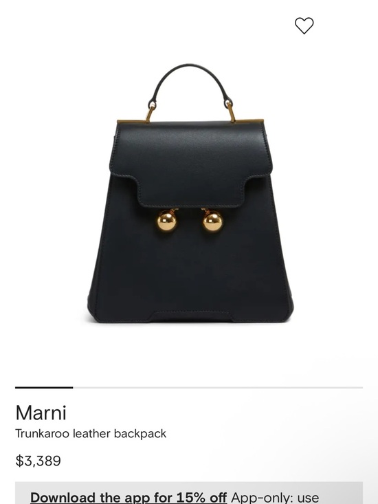 Marni Handbags - Marni Black Trunkaroo Leather Mini Backpack with Gold Hardware